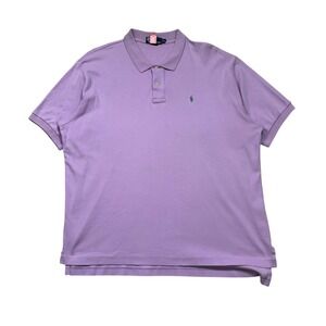 Vintage Ralph Lauren Polo Shirt Size XXL Mens Purple Short Sleeve Green Pony